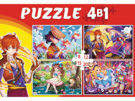 Пазлы    4в1 "Мир аниме" 8+12+51+20 элементов