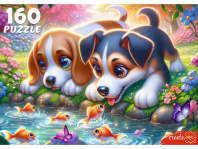 Пазлы  160 элементов "Щенки и рыбки"
