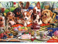 Пазлы 1000 элементов  670*470мм. "Щенки в корзине"