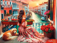 Пазлы 1000 элементов  685*480мм. "Девушка в Венеции"