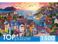 Пазлы 1500 элементов  685*580мм. "Приморский город на закате"