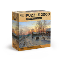 Пазлы 2000 элементов  680*960мм. "Зимний вечер в деревне"