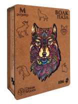 Пазлы деревянные 106 элементов 280*180мм  "Волк"