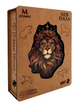 Пазлы деревянные 107 элементов 260*200мм  "Лев"