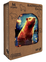 Пазлы деревянные 107 элементов 260*210мм  "Капибара"