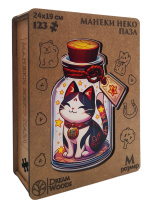 Пазлы деревянные 123 элементов 290*190мм  "Манеки Неко"