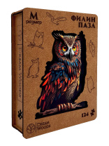 Пазлы деревянные 124 элемента 260*180мм  "Филин"