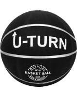 Мяч спортивный баскетбольный 35см ПВХ 500гр, черный, БЕЗ НАДУВКИ