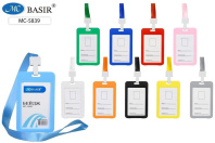 Бейдж 54*85 мм вертикальный, зажим с лентой, 10 цветов в спайке Бейдж 54*85 мм вертикальный, зажим с лентой, 10 цветов в спайке