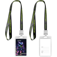 Бейдж 65x110 мм вертикальный Robotic ", ПВХ , цв. лента с принтом Бейдж 65x110 мм вертикальный Robotic ", ПВХ , цв. лента с принтом