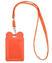 Бейдж 70*107мм вертик., с ушками, лента с карабином, оранжевый Бейдж 70*107мм вертик., с ушками, лента с карабином, оранжевый