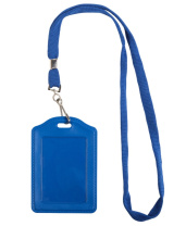 Бейдж 75*110мм вертик., ПВХ, лента с карабином, синий Бейдж 75*110мм вертик., ПВХ, лента с карабином, синий