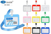 Бейдж 85*54 мм горизонтальный, зажим с лентой, 10 цветов в спайке Бейдж 85*54 мм горизонтальный, зажим с лентой, 10 цветов в спайке