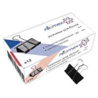 Зажим д\бум. мет. черн. Attomex 51мм., 12шт/уп.