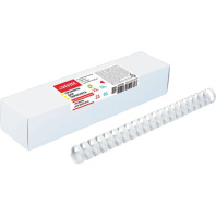 Пружины для переплета пластиковые 22мм,  50шт, белые круглые