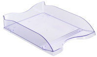 Лоток д\бумаг гориз. СТАММ ЛЮКС тонированный голубой