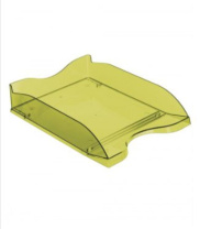 Лоток д\бумаг гориз. СТАММ ЛЮКС тонированный зелёный ЛАЙМ