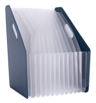 Накопитель  д\бумаг верт. с 13 прозр.отд., складной  темно-синий