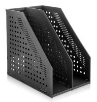 Накопитель д\бумаг верт. 2 отд. Deli 16.8*25.5*24.3см черный сборный