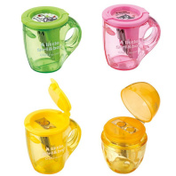 Точилка пласт. 1отв., с контейнером, ассорти Точилка пласт. 1отв., с контейнером, ассорти