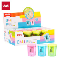 Точилка пласт. 1отв., с контейнером, ассорти Точилка пласт. 1отв., с контейнером, ассорти