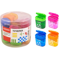 Точилка пласт. 2 отв. с контейнером, разный диаметр, в пластик.тубе Точилка пласт. 2 отв. с контейнером, разный диаметр, в пластик.тубе