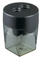 Точилка пласт. 2 отв., с контейнером, ассорти Точилка пласт. 2 отв., с контейнером, ассорти