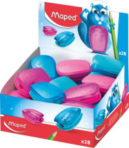 Точилка пласт. с контейнером  1 отв. PULSE ассорти