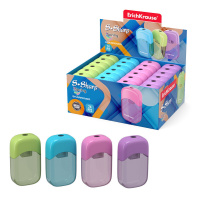 Точилка пласт. с контейнером  1 отв. S-Sharp, ассорти