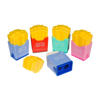 Точилка пласт. с контейнером  2 отв. Junior graphix. Fast food, ластик