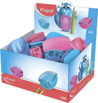 Точилка пласт. с контейнером  2 отв. PULSE ассорти