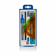 Набор чертежный Школа 9предм. сталь (футляр)