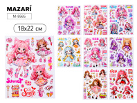 Наклейки декоративные КУКЛЫ, 18*22 см, 9 дизайнов, ОПП-упаковка|ДА|M-8565