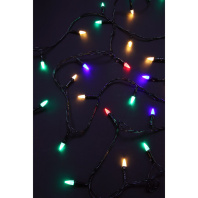 Гирлянда улич. электрическая 10м 100LED светодиодная "Кристалл" черный шнур, 220В, мультицвет