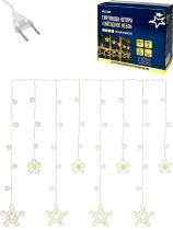 Гирлянда электрическая Штора 2,5*1м 92LED "Звездное небо" 220 В, теплый свет, фигуры