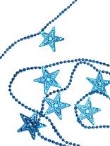 Бусы декоративные  2,7м "Яркие звезды" в индивид. упаковке, синий