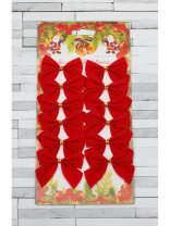 Набор ёлочных бантов 12шт,  5,5см "Праздничный" красный, текстиль