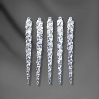 Набор подвесных украшений   5шт, 10см "Сосульки" пластик