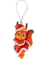 Подвесное украшение  7см "Новогодняя белочка" из полирезины