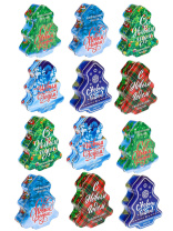 Подвесное украшение "Ёлочка" с пердсказаниями, металл упаковка, ассорти дизайнов