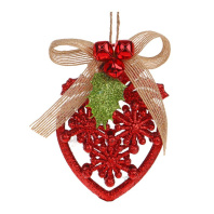 Подвесное украшение 10 см "Сердце" с декором, пластик