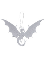 Подвесное украшение 10см "Дракон" серебро, акрил