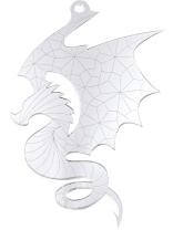 Подвесное украшение 10см "Драконье пламя" серебро, акрил