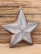 Подвесное украшение 15см "Звезда" пластик, цвет серебро