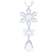 Подвесное украшение 16см "Снежинка" пластик