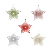 Подвесное украшение 20см "Звезда", ассорти цветов