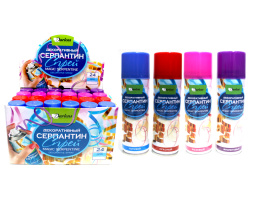 Снег-спрей 250мл "Серпантин", цветной, ассорти