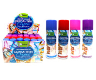 Снег-спрей 250мл "Серпантин", цветной, ассорти
