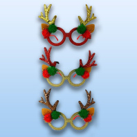 Ободок карнавальный "Очки с рогами" ассорти