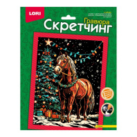 Гравюра - скретчинг 18*24см "У ёлки"